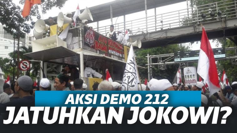 Aksi Demo 212 Diwarnai Orasi Jatuhkan Jokowi Makar