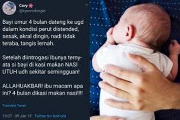 Kasus bayi diberi nasi