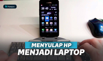 Laptop mini yang dirakit dari handphone