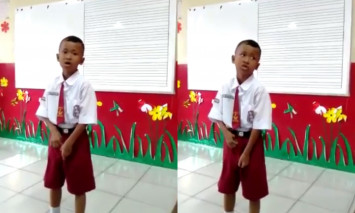 mainin resleting celana sambil nyanyi