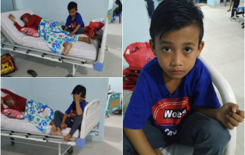 mengantar ibunya ke rumah sakit