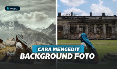 Ilustrasi mengedit foto background