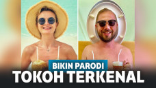 Pria memparodikan tokoh terkenal