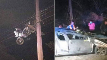 Kecelakaan maut hingga motor terpental