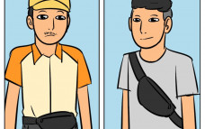 Ilustrasi pemakaian waistbag