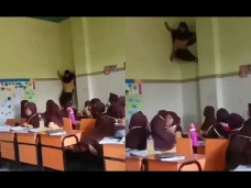 Siswa SD panjat dinding