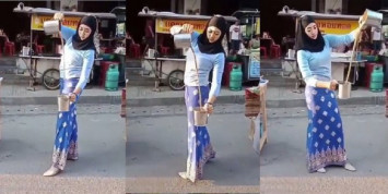Penjual teh tarik cantik dari malaysia. Image via Dream.co.id