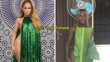 Tirukan gaya busana selebriti dengan bahan apa adanya