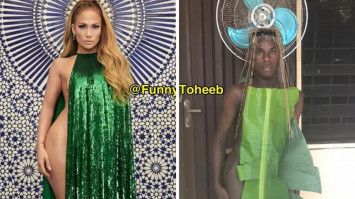 Tirukan gaya busana selebriti dengan bahan apa adanya