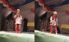 bocah naik panggung lalu mewek