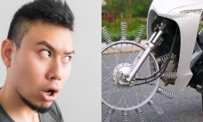 ban karet diganti dengan per pegas