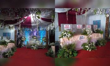 Tps dengan dekor ala resepsi pernikahan