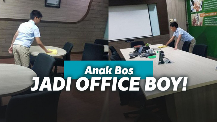 Anak bos bersih-bersih
