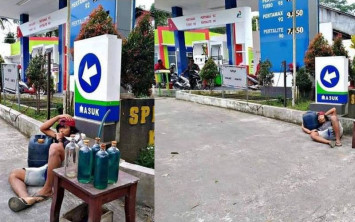 Berjualan bensin eceran di SPBU