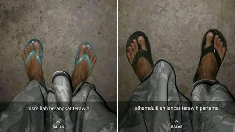 Netizen Ini Tarawih dengan Sandal Jelek Pulang Jadi Bagus 