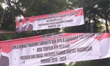 Spanduk kemenangan Prabowo