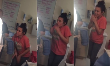 ekspresi saat melihat kakak melahirkan