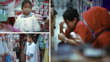 Anak yatim belanja di mall