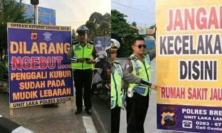 Peringatan Kreatif Dari Polisi Bagi Pemudik Agar Taat Aturan