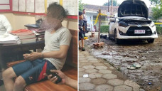 mobil terbakar