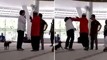 Wanita bawa anjing masuk masjid