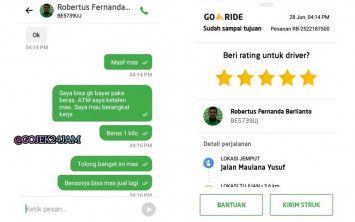bayar ojol pake beras