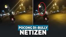 Viral! Penampakan Pocong di Atas Kepala Pengendara Motor Jadi Bahan Guyonan Netizen