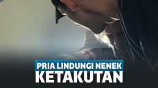 Pria yang lindungi nenek di pesawat