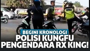 Viral Polisi Tendang Kungfu Pengendara Motor di Tangerang