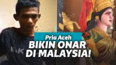 Pria hancurkan patung