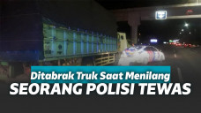 Truk yang menubruk mobil polisi di tol Ciledug