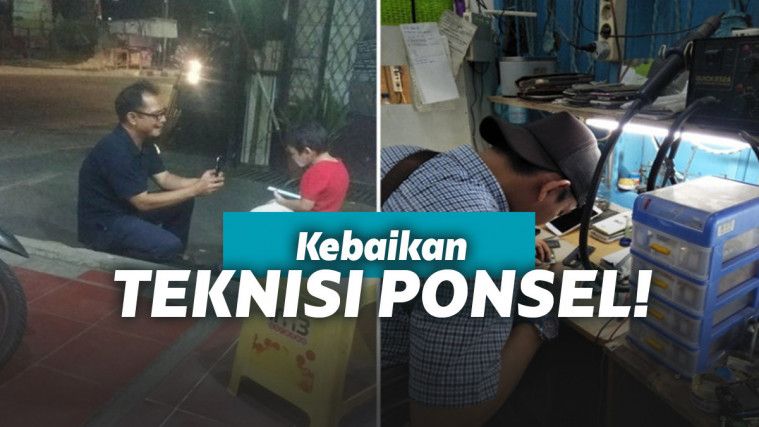 Memperbaiki ponsel seorang ayah