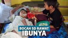 Miris! Bocah SD Rawat Ibunya Seorang Diri yang Terkena Stroke, Kisahnya Sungguh Pilu