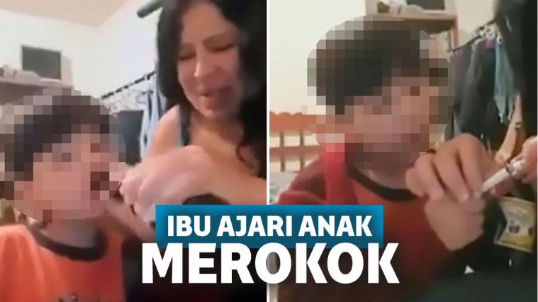 Miris! Seorang Ibu Ajari Anak Balitanya Merokok dan  Minum Bir