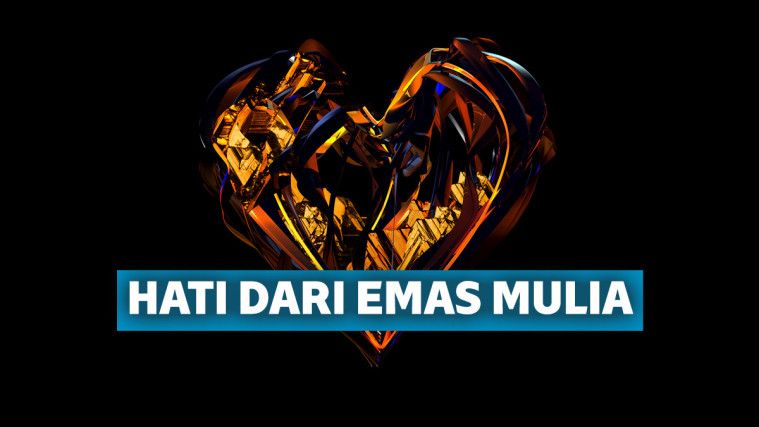 hati dari emas mulia
