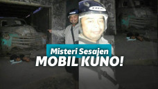 Mobil teronggok ada sesajen