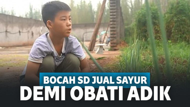 Sedih! Adiknya Sakit Keras, Bocah SD Jualan Sayur untuk Biaya Pengobatan