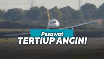 Pesawat tertiup angin saat take off