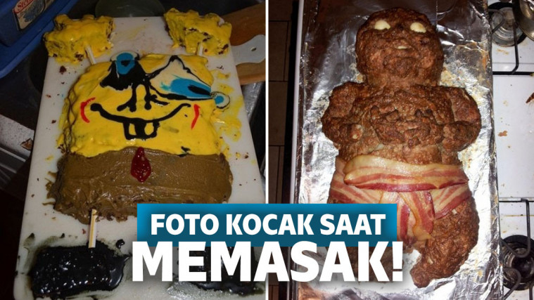 foto kocak saat memasak
