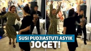 Susi Pudjiastuti asyik berjoget