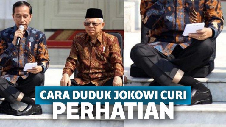 Cara duduk Jokowi yang terbilang unik