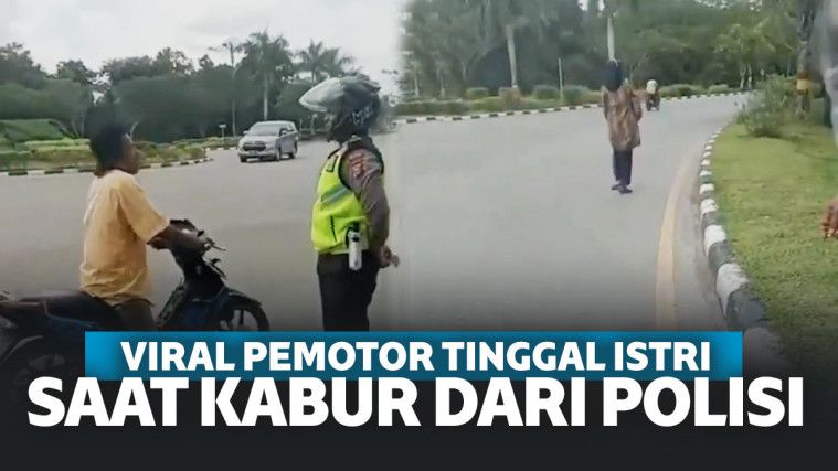 Viral Pemotor Kabur Tinggalkan Istri Saat Akan Ditilang Polisi