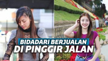 Wanita cantik jualan di pinggir jalan