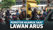 Viral Video Pemotor Ngamuk saat Lawan Arus, Netizen: Yang Salah Malah Ngegas
