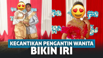 Viral Foto Remaja 14 Tahun Nikahi Gadis Cantik yang Sudah Berusia 21 Tahun, Kecantikan Sang Pengantin Wanita Sukses Bikin Iri Para Jomblo