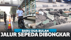 Baru 2 Bulan, Jalur Sepeda Cikini Buatan Anies Dibongkar Pemprov DKI