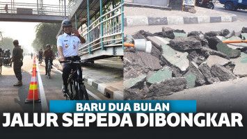Baru 2 Bulan, Jalur Sepeda Cikini Buatan Anies Dibongkar Pemprov DKI