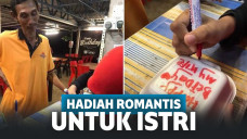 Tak Ada Uang Beli Kue Ultah, Pria Ini Pakai Burger dan Menulis Kata Romantis untuk Istri