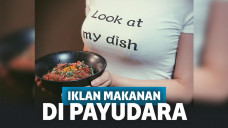 Dada chef ini dijadikan papan iklan untuk menarik perhatian