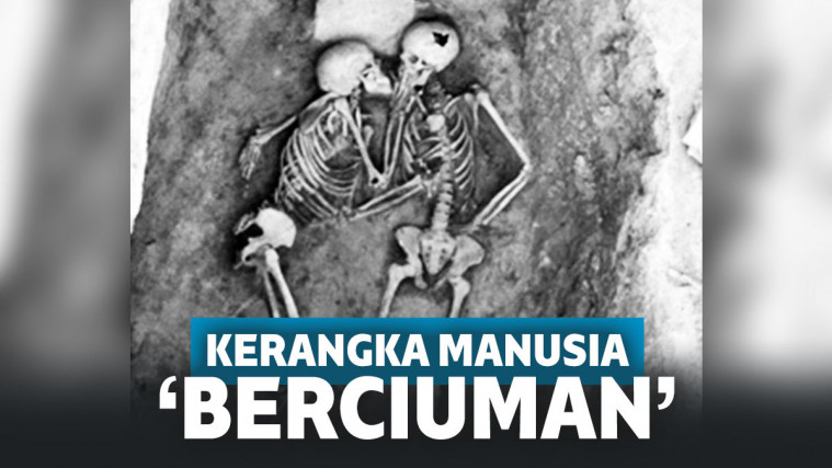 kerangka manusia ditemukan dalam kondisi berciuman